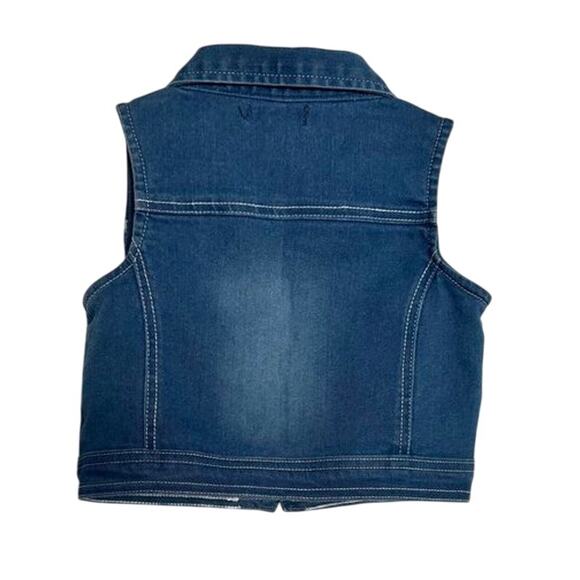 Limited Too Girls Denim Vest Size 3T – Sleeveless Jean Vest, Medium Wash - Picture 3 of 13